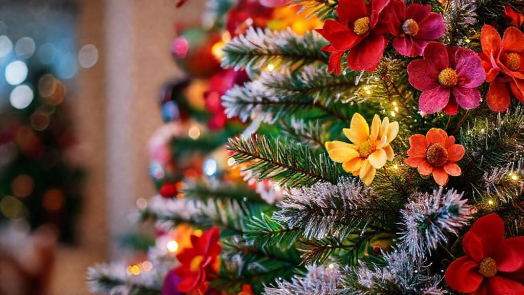 Árbol de Navidad brillante y alegre