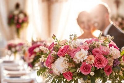 Bodas románticas: flores vibrantes y brillantes