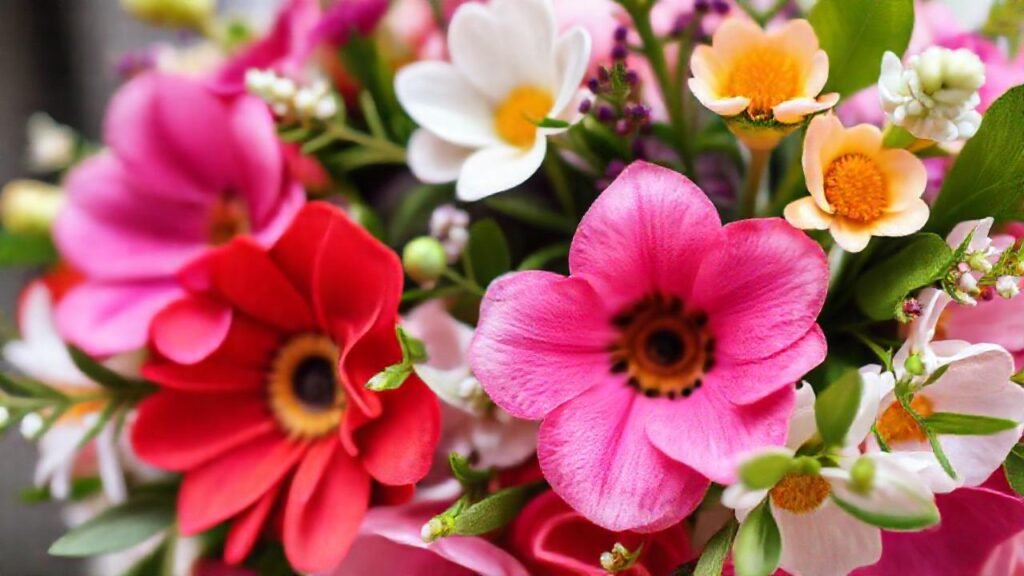 Corona de flores frescas