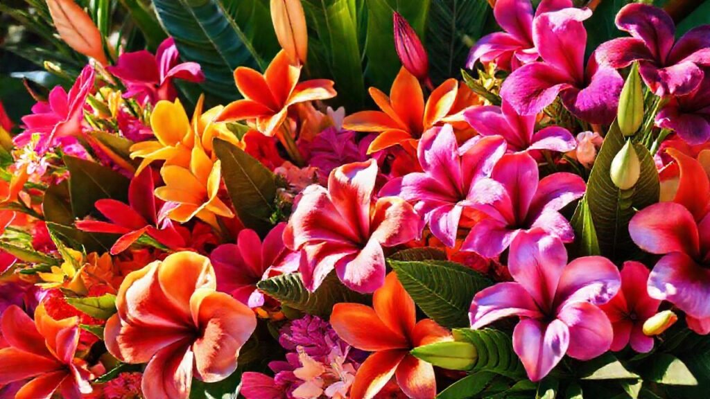 Flores tropicales vibrantes en fotografía artística