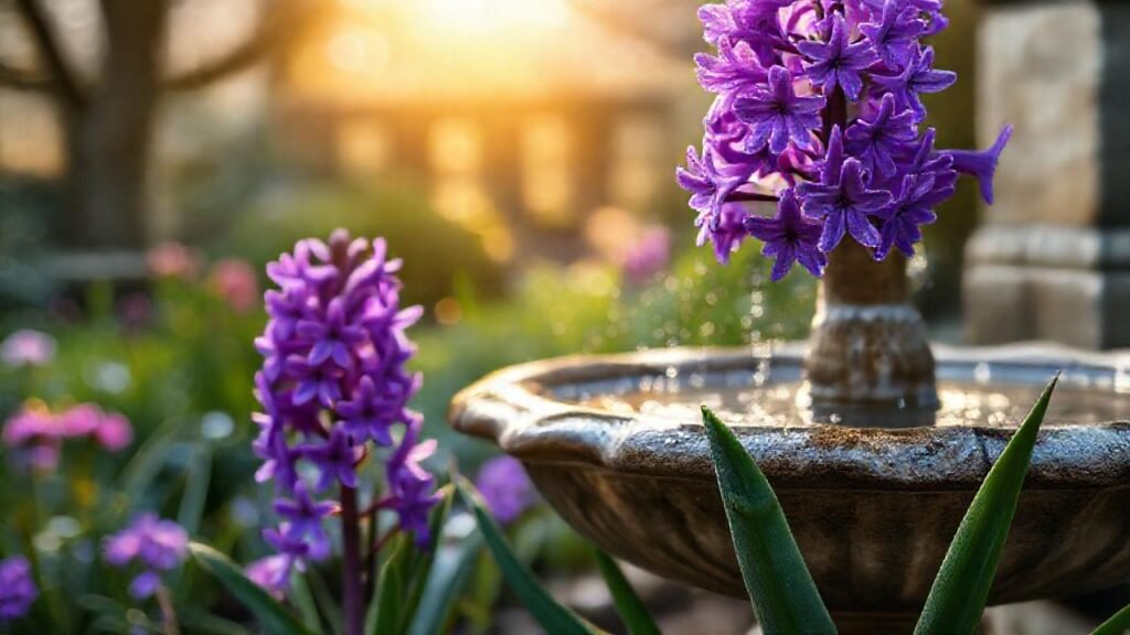 Un jardín sereno captura belleza melancólica