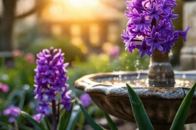 Un jardín sereno captura belleza melancólica