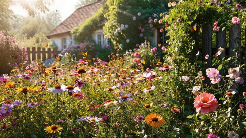 Un jardín de flores silvestres encantador