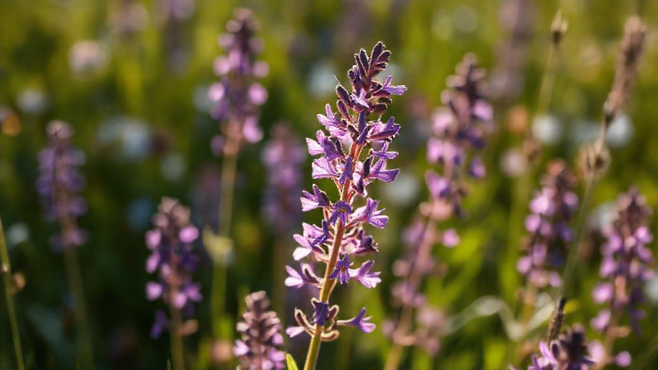 Flores púrpura evocan un sueño sereno