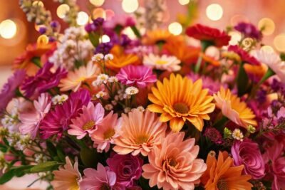 Un ramo vibrante celebra un feliz cumpleaños