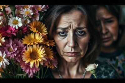 La florería marchita refleja una tristeza profunda