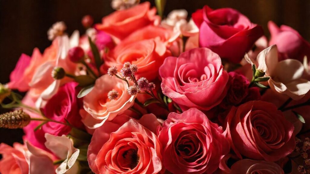 Un arreglo floral lujoso y dramático