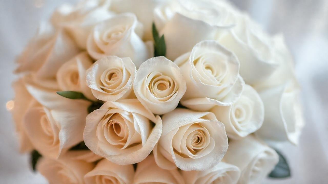 Rosas blancas lujosas crean ambiente romántico