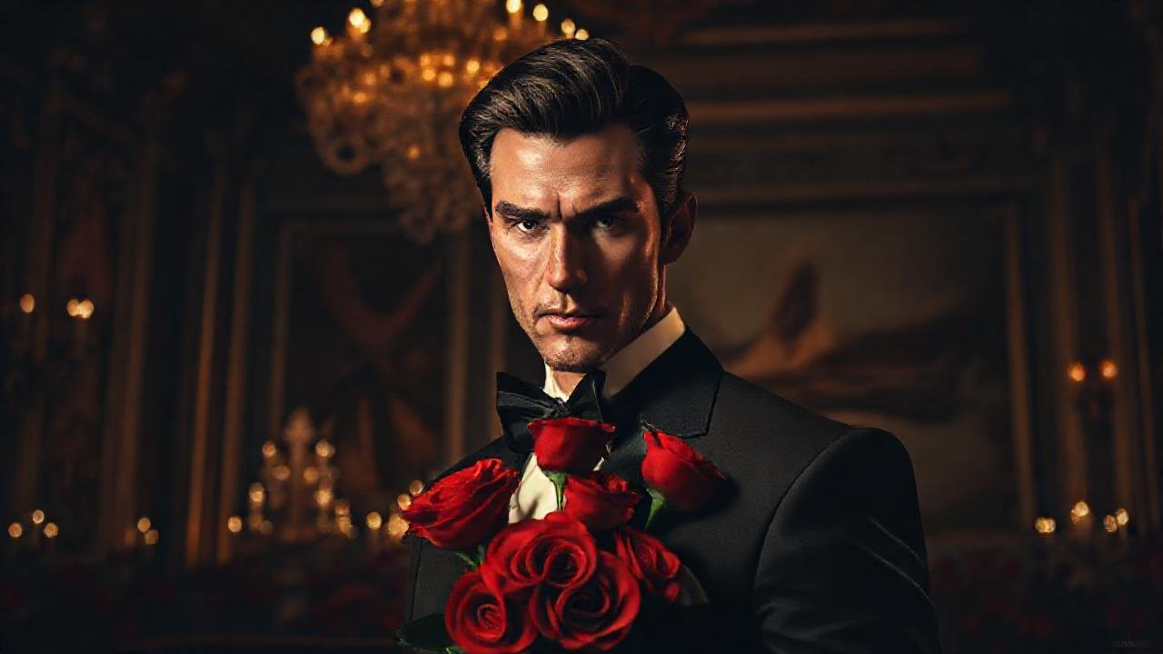 Un hombre elegante evocaba romance oscuro