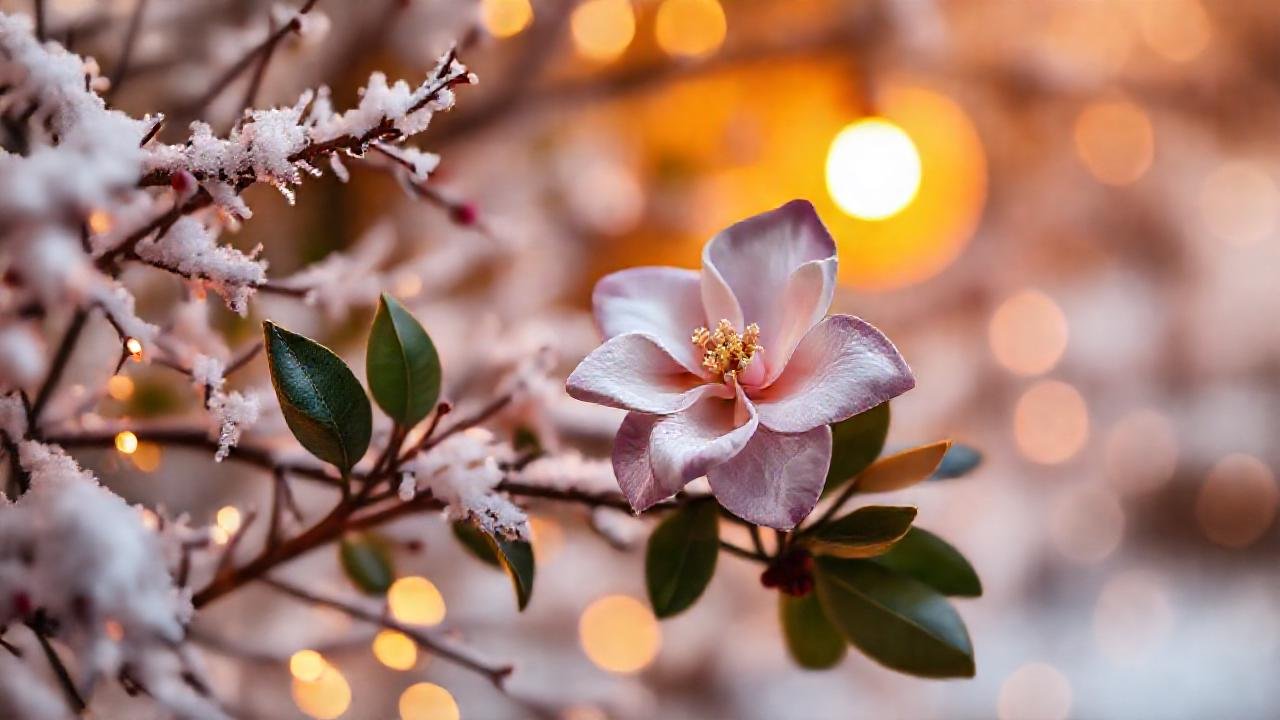 Gardenias brillan en cálida, festiva magia