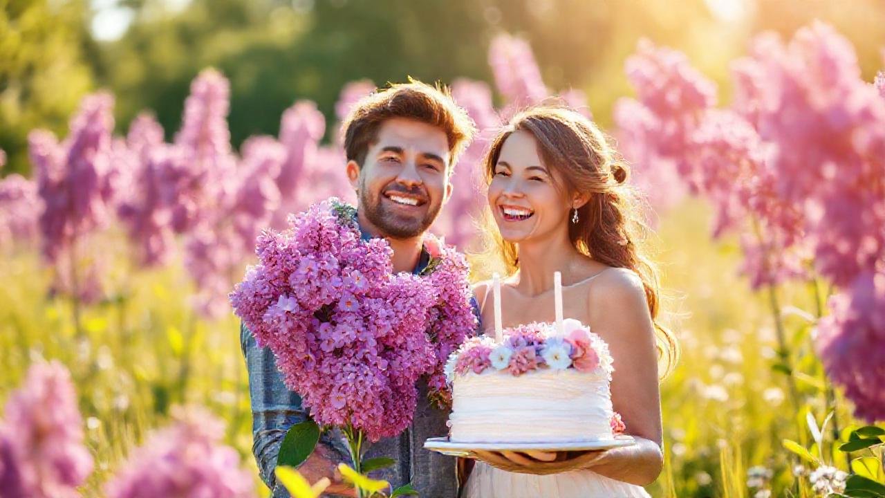 Un cumpleaños romántico y florido