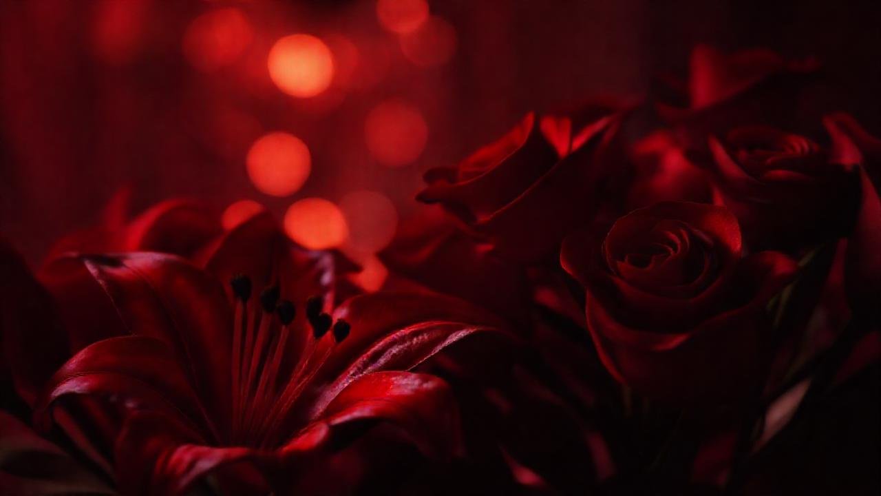 Rosas y lirios evocan amor oscuro