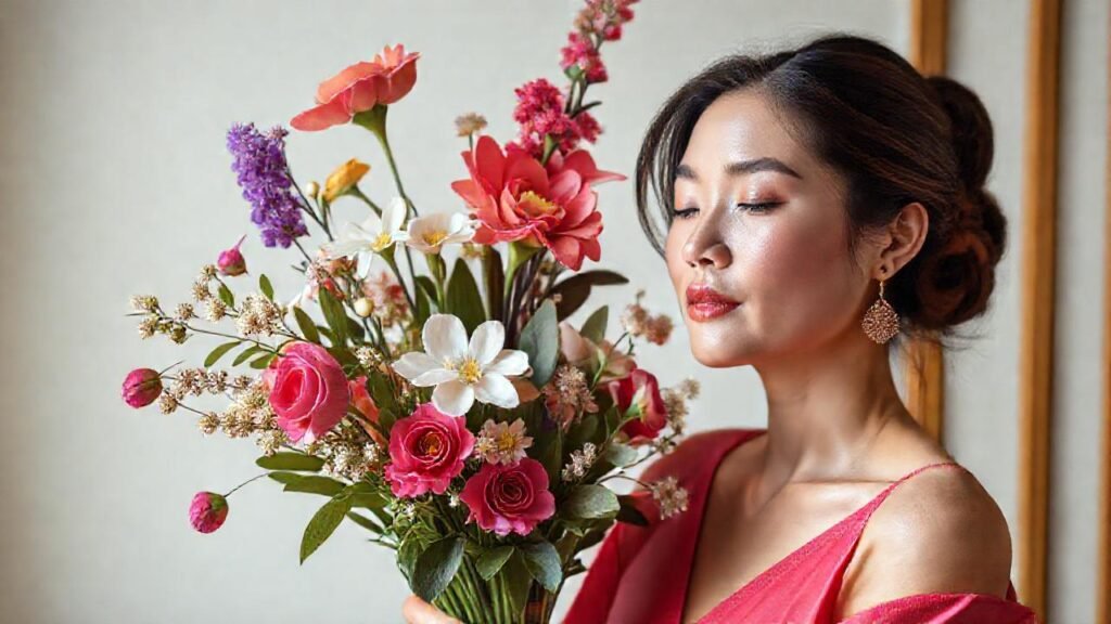 Un arreglo floral armonioso transmite serenidad