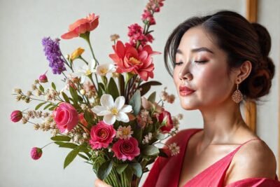 Un arreglo floral armonioso transmite serenidad