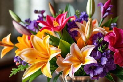 Flores exóticas y elegantes en estudio