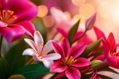 Flores exóticas crean un ambiente soñador