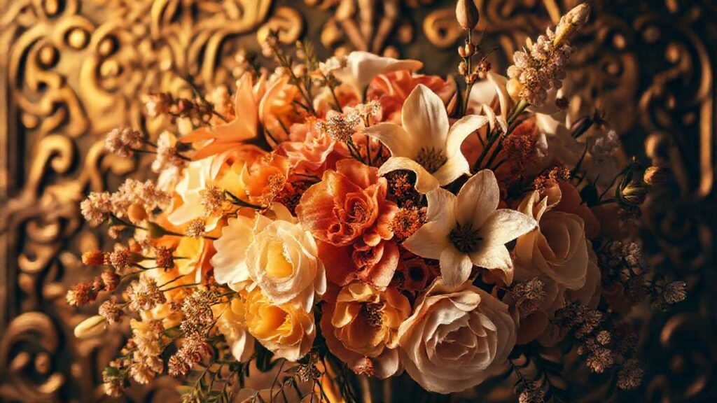 Una composición floral lujosa y dramática