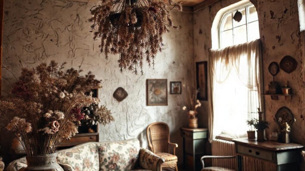 Habitación bohemia cálida y acogedora