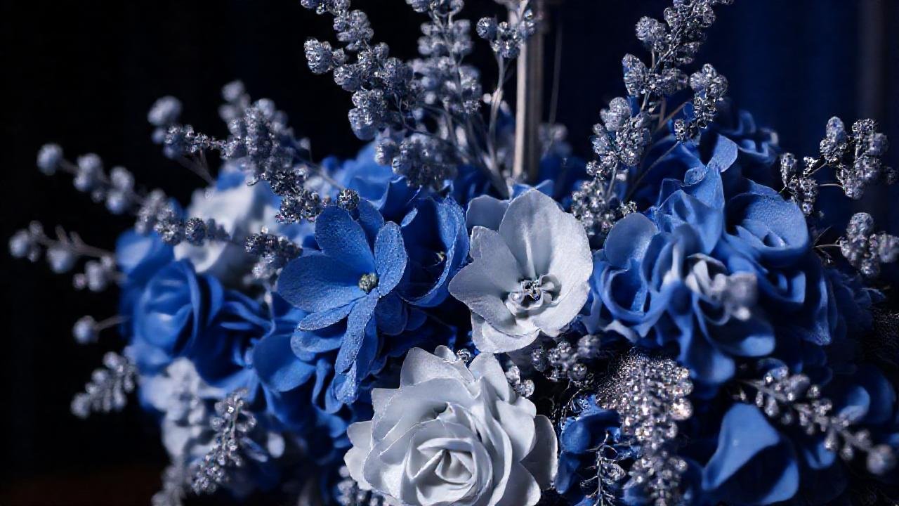 Una imagen azul y lujosa, dramática