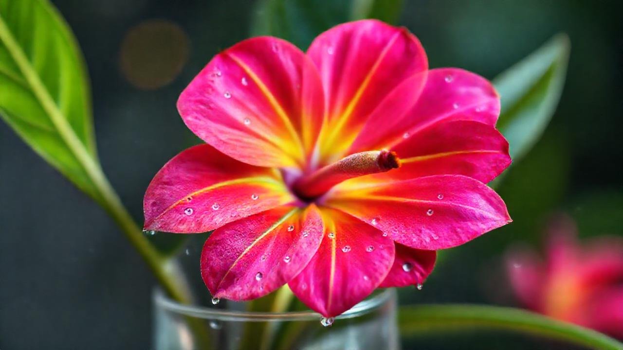 Flor tropical, belleza suave y brillante