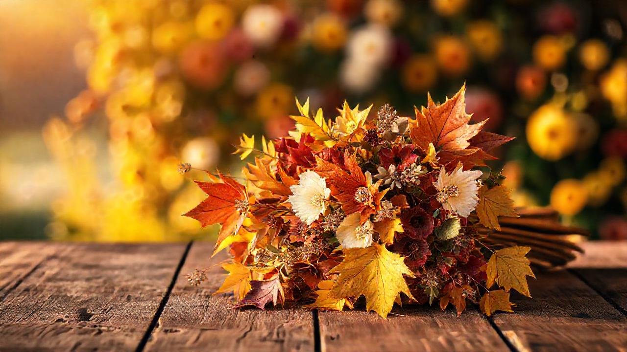 Un ramo otoñal evoca romance cálido