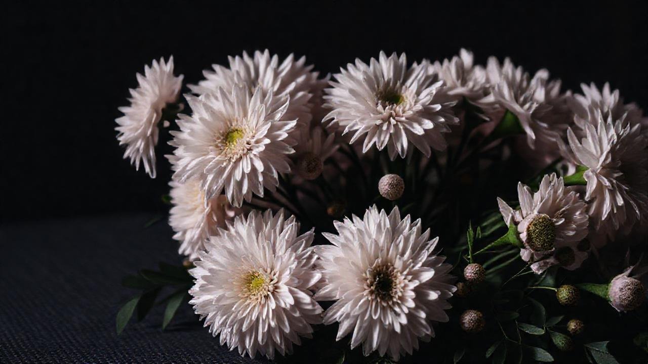 Flores solemnes adornan un funeral respetuoso