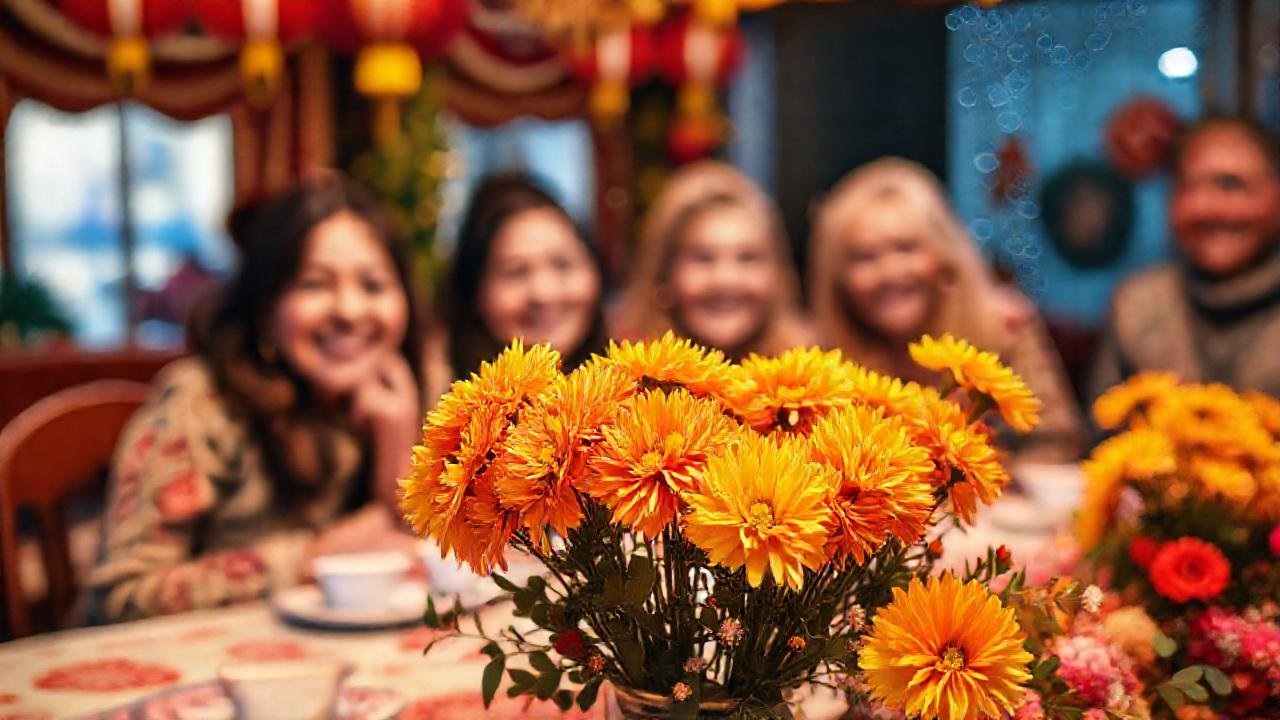 Flores doradas celebran un ambiente feliz