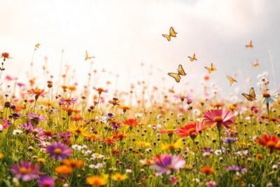 Un prado florido irradia belleza serena