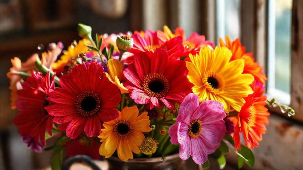 Un arreglo floral vibrante y elegante