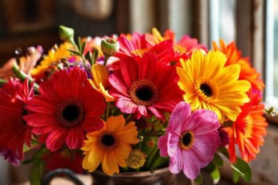 Un arreglo floral vibrante y elegante