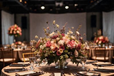 Flores elegantes en diversos escenarios