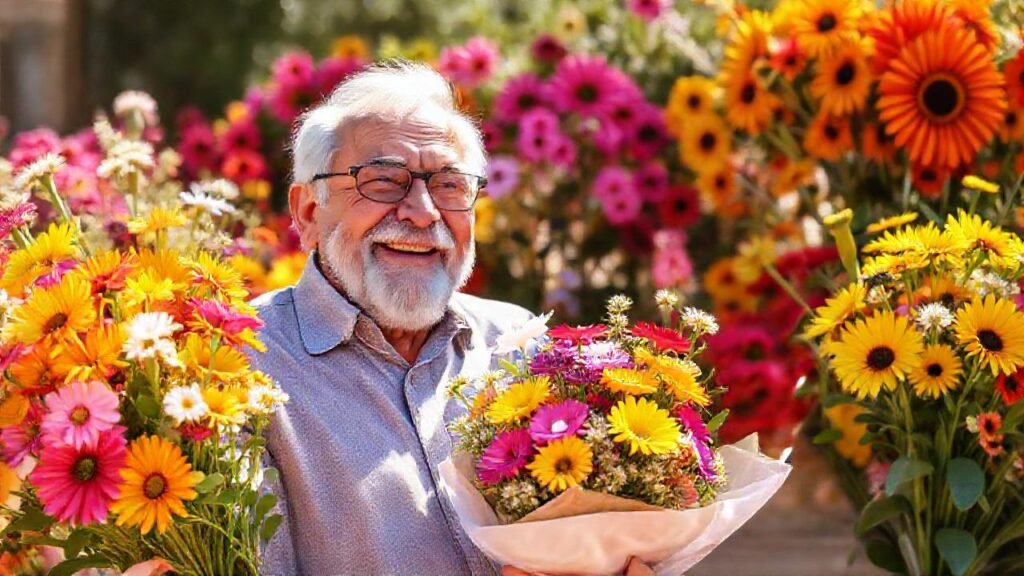Un regalo floral alegra un día feliz