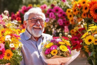 Un regalo floral alegra un día feliz