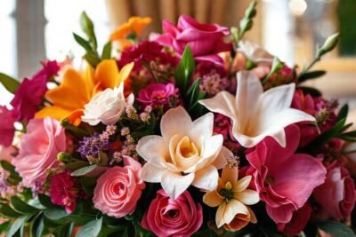 Un arreglo floral lujoso y vibrante