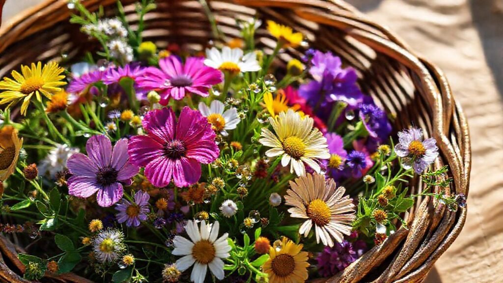 Flores silvestres evocan belleza delicada y luz