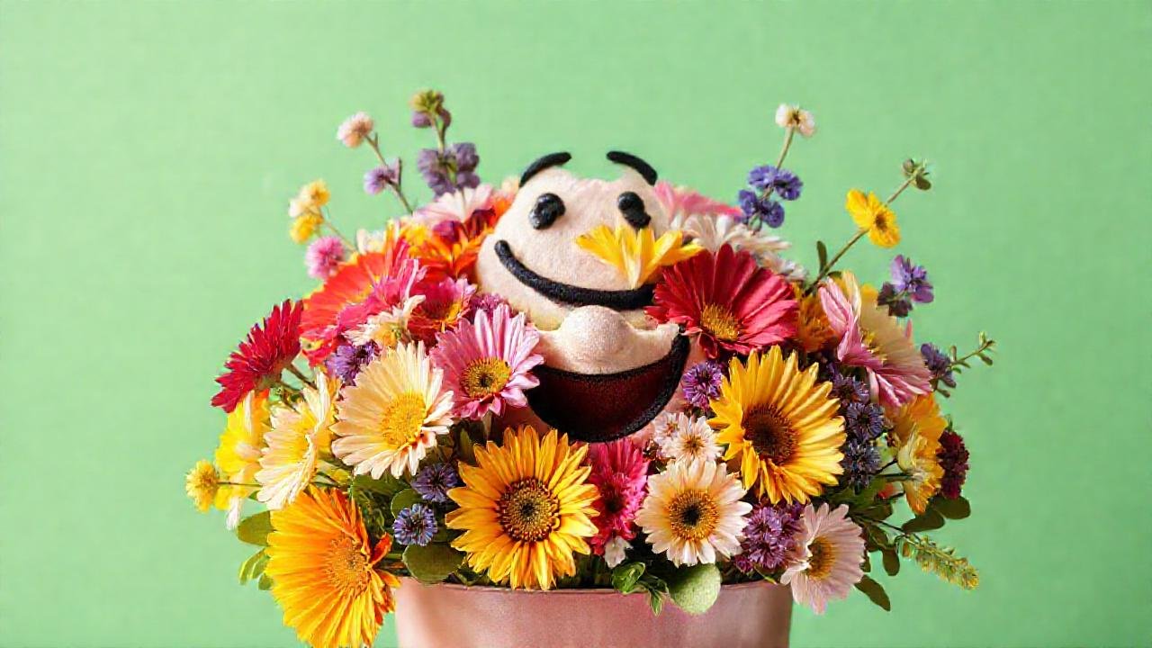 Un arreglo floral alegre y colorido