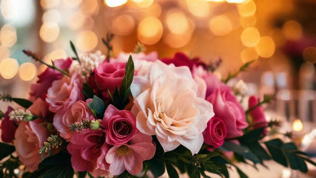 Un centro floral lujoso y vibrante