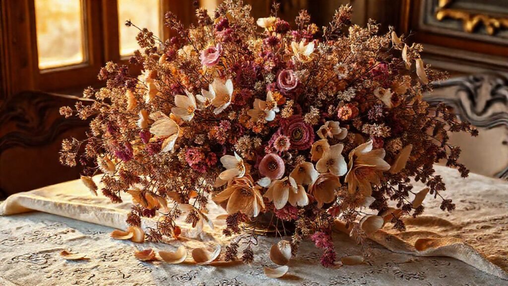 Una disposición floral seca