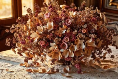 Una disposición floral seca