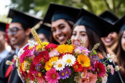 Graduados celebran con flores vibrantes