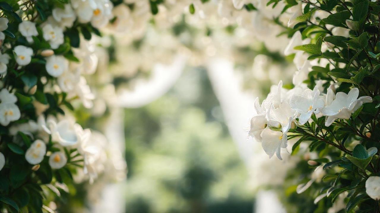 Gardenias blancas crean un ambiente romántico
