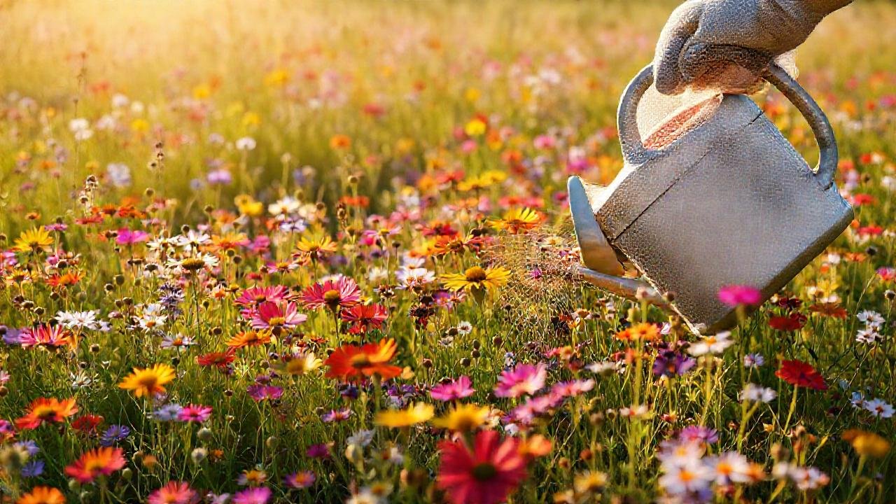 Un prado florido, tranquilo y ecológico