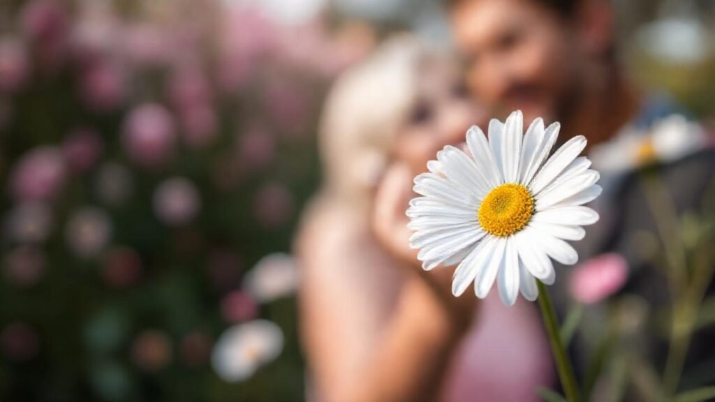Un amor romántico en un jardín