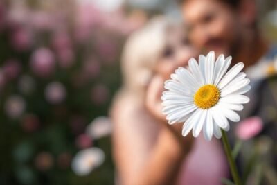 Un amor romántico en un jardín