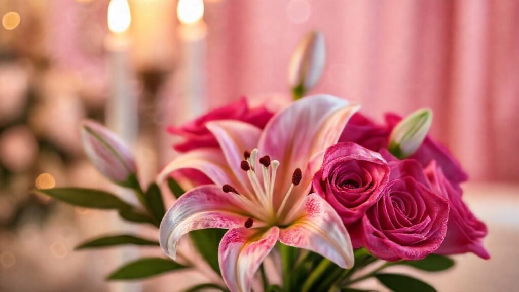 Un ramo de lirios lujoso y onírico