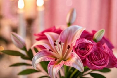 Un ramo de lirios lujoso y onírico