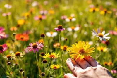 Pradera floral iluminada