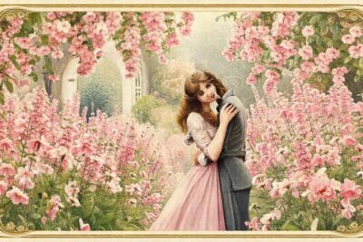 Jardín victoriano: amor y flores pastel