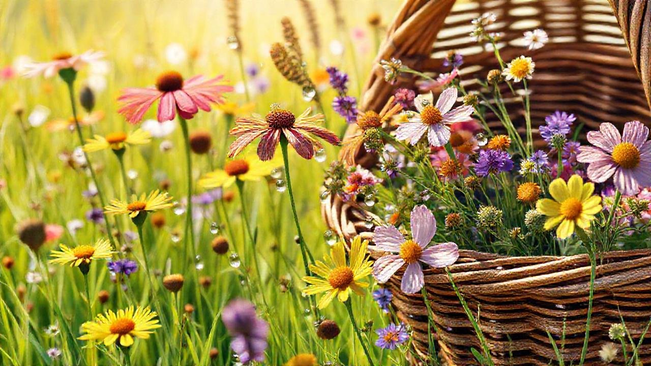 Flores silvestres frescas iluminan un campo