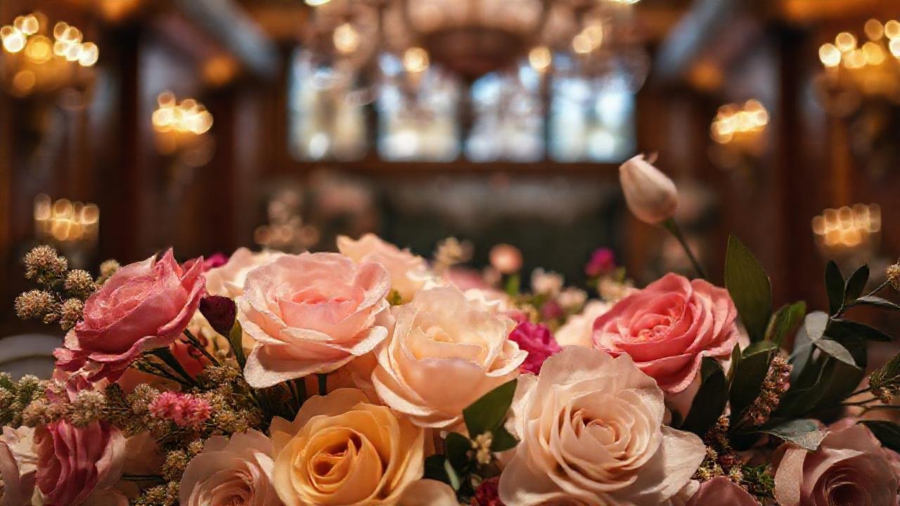 Decoración floral lujosa y artística cautiva